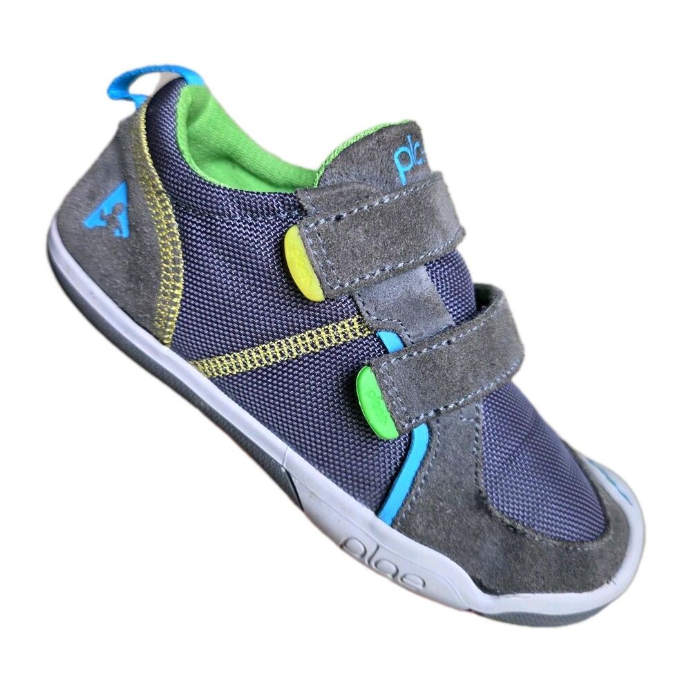 PLAE TY STEEL GRAY LEATHER BLUE GREEN YELLOW SNEAKER SANDAL GYM SHOE SIZE 13.5